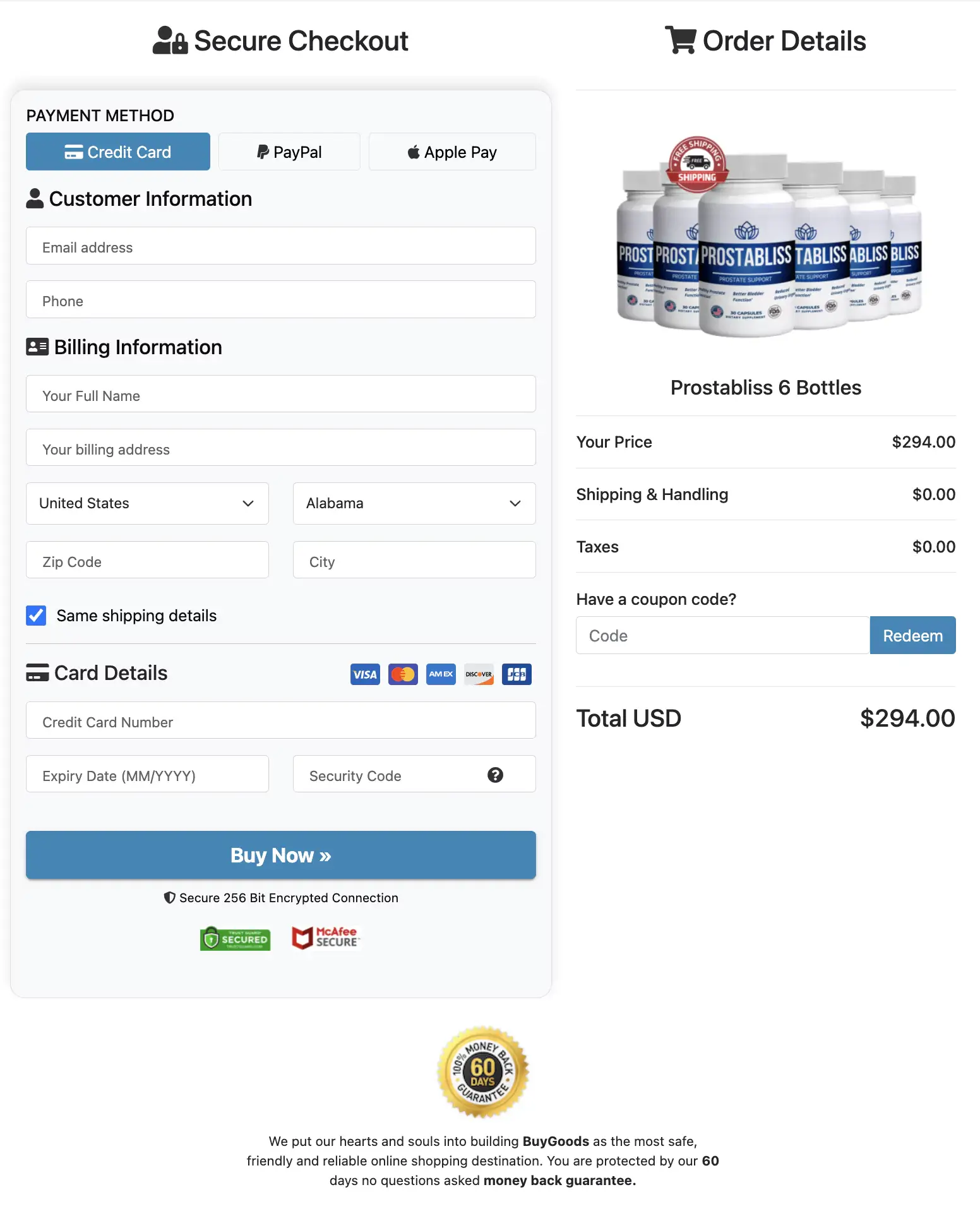 prostabliss order form